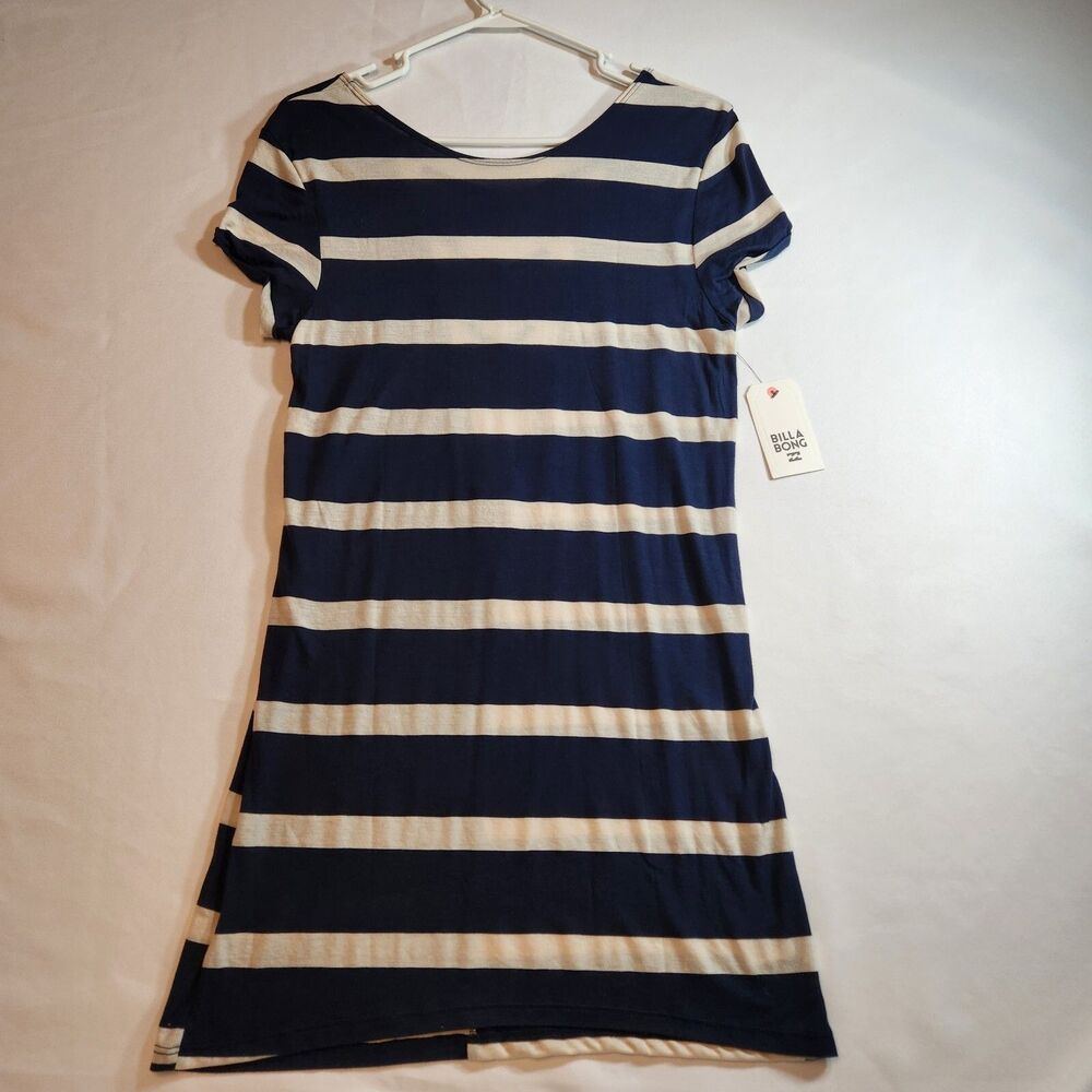 Billabong Women's Dress Size Small Sunset View Blue & White Stripe Strappy Back